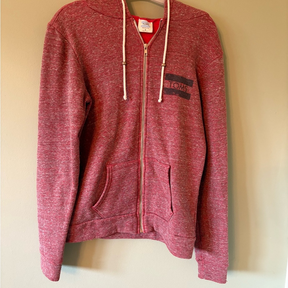 TOMS Heathered Red Zip-Up Jacket